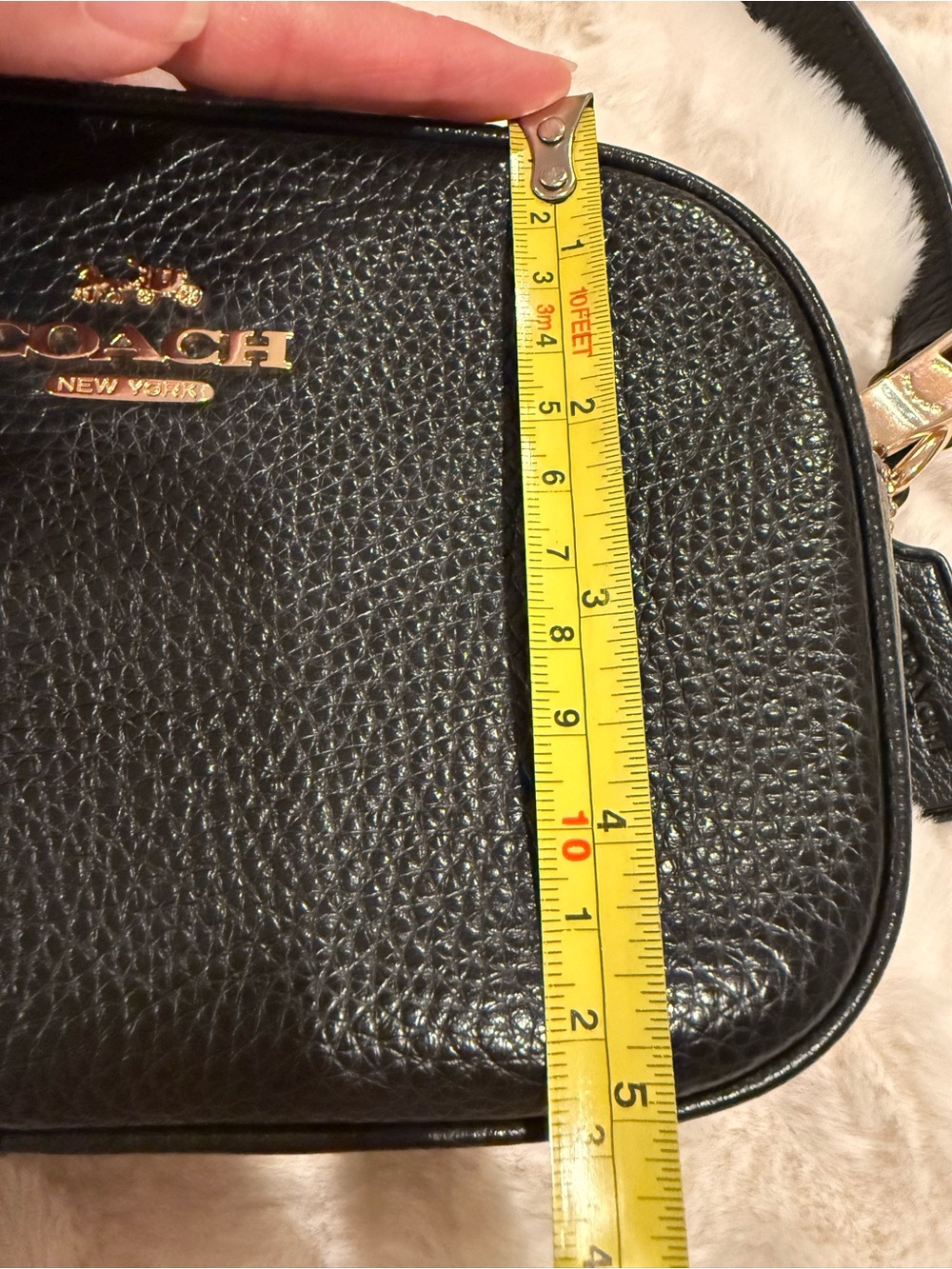 Coach Black Pebbled Leather Crossbody Bag with Gold Hardware - Picture 7 of 7